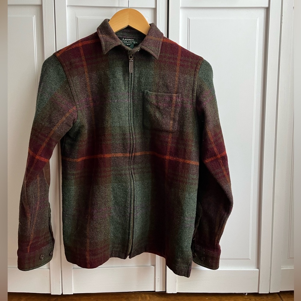 Green Plaid women’s Ralph Lauren shirt jacket